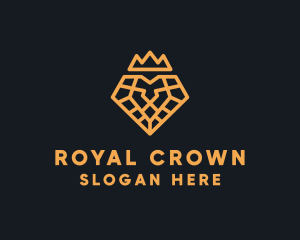 Geometric Lion Crown logo