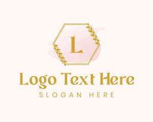 Hexagon Wreath Watercolor logo