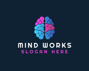 Digital Brain Circuit logo design