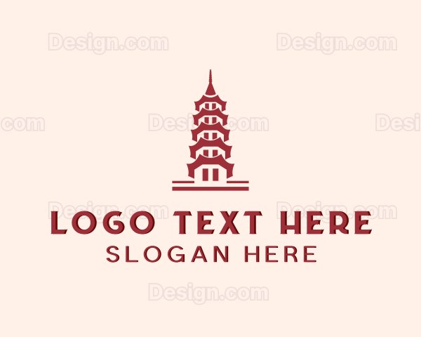 Pagoda Architecture Building Logo
