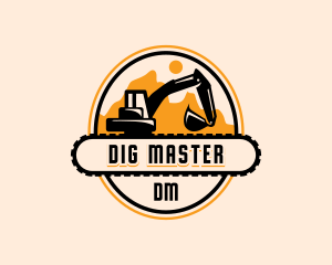 Excavator Quarry Construction logo design