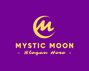 Mystical Crescent Moon logo design