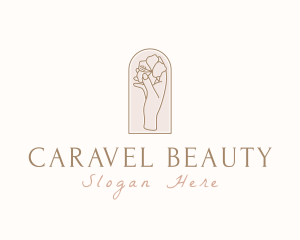 Beauty Hand Flower logo design