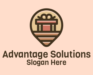 Gift Factory Location Pin logo design