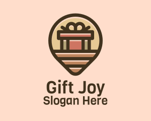 Gift Factory Location Pin logo design