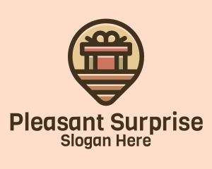 Gift Factory Location Pin logo design