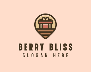 Gift Factory Location Pin logo design