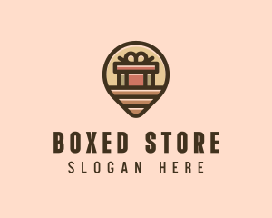 Gift Factory Location Pin logo design