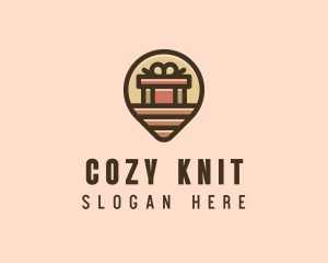 Gift Factory Location Pin logo design