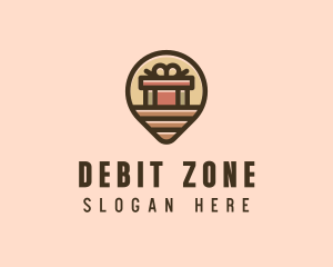 Gift Factory Location Pin logo design