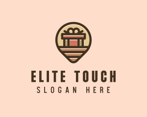 Gift Factory Location Pin logo design