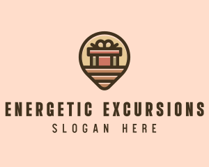 Gift Factory Location Pin logo design