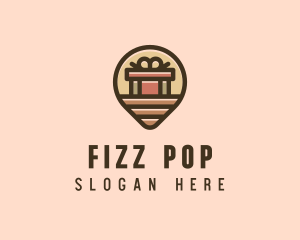 Gift Factory Location Pin logo design