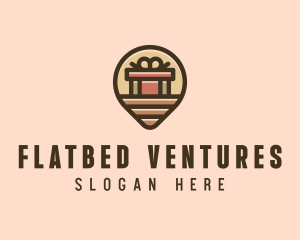 Gift Factory Location Pin logo design