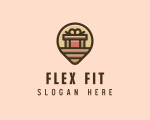 Gift Factory Location Pin logo design