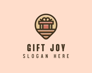 Gift Factory Location Pin logo design