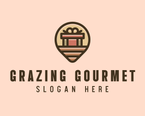 Gift Factory Location Pin logo design