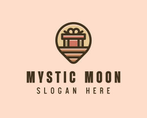 Gift Factory Location Pin logo design