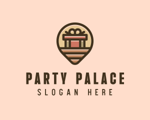 Gift Factory Location Pin logo design