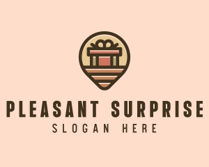 Gift Factory Location Pin logo design