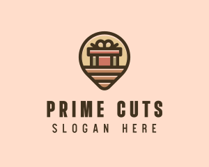 Gift Factory Location Pin logo design