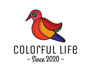 Colorful Sparrow Outline logo design