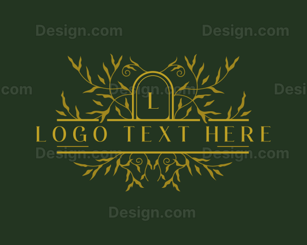 Leaves Botanical Wreath Logo