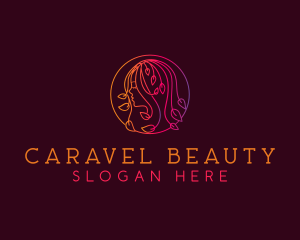 Beauty Leaf Woman logo design