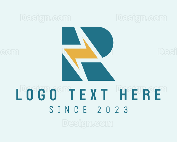 Modern Lightning Letter R Business Logo