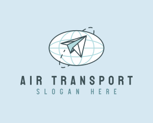 Plane Globe Courier logo design