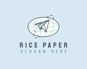 Plane Globe Courier logo design