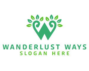 Green W Letter  logo design