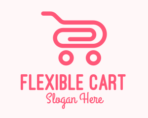 Pink Paper Clip Cart logo design