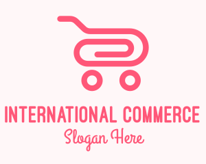 Pink Paper Clip Cart logo design