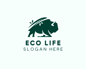 Eco Bison Wild Animal logo design