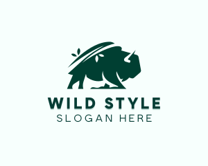 Eco Bison Wild Animal logo design