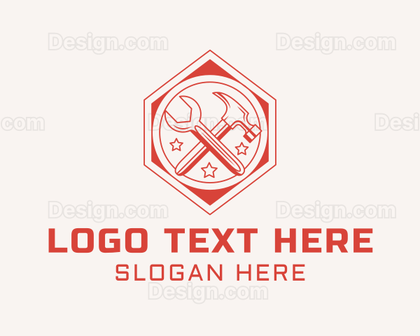 Hexagon Hammer Wrench Logo