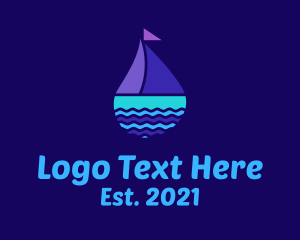 Colorful Ocean Sailboat logo