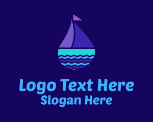 Colorful Ocean Sailboat Logo