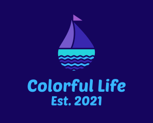 Colorful Ocean Sailboat logo design