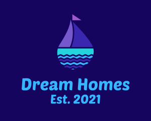Colorful Ocean Sailboat logo