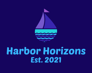 Colorful Ocean Sailboat logo