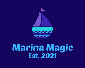 Colorful Ocean Sailboat logo design