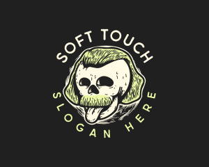 Mustache Hipster Skull Logo