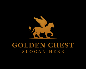 Golden Griffin Wings  logo design