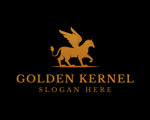 Golden Griffin Wings  logo design