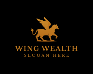 Golden Griffin Wings  logo design