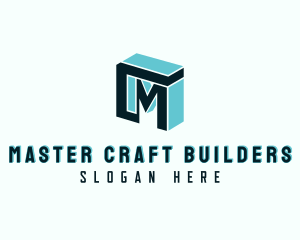 Construction Builder Letter M logo design