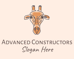 Giraffe Head Safari logo design