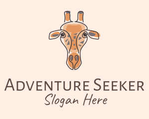 Giraffe Head Safari logo design